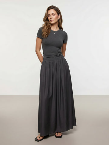 MO&Co. Paneled Detail Maxi Dress