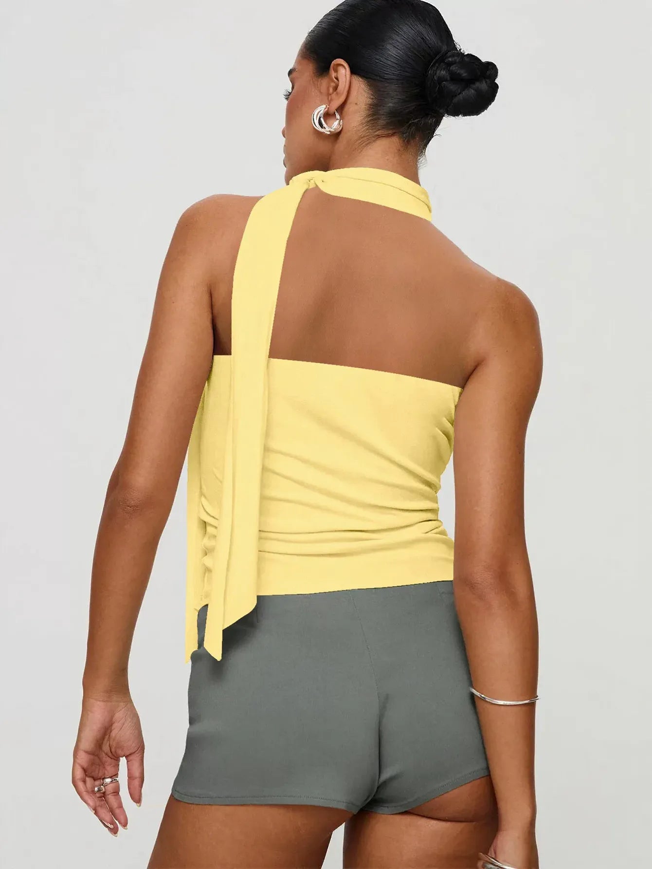 Elegant Tie Neck Sleeveless Tank Top
