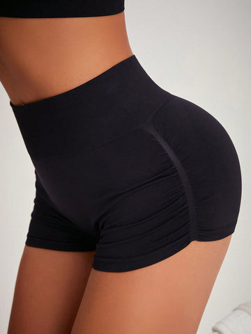 High Waisted Ruched Athletic Shorts