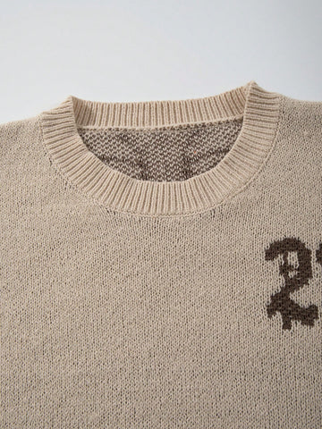 Oversized Grunge Cross Graphic Knit Sweater