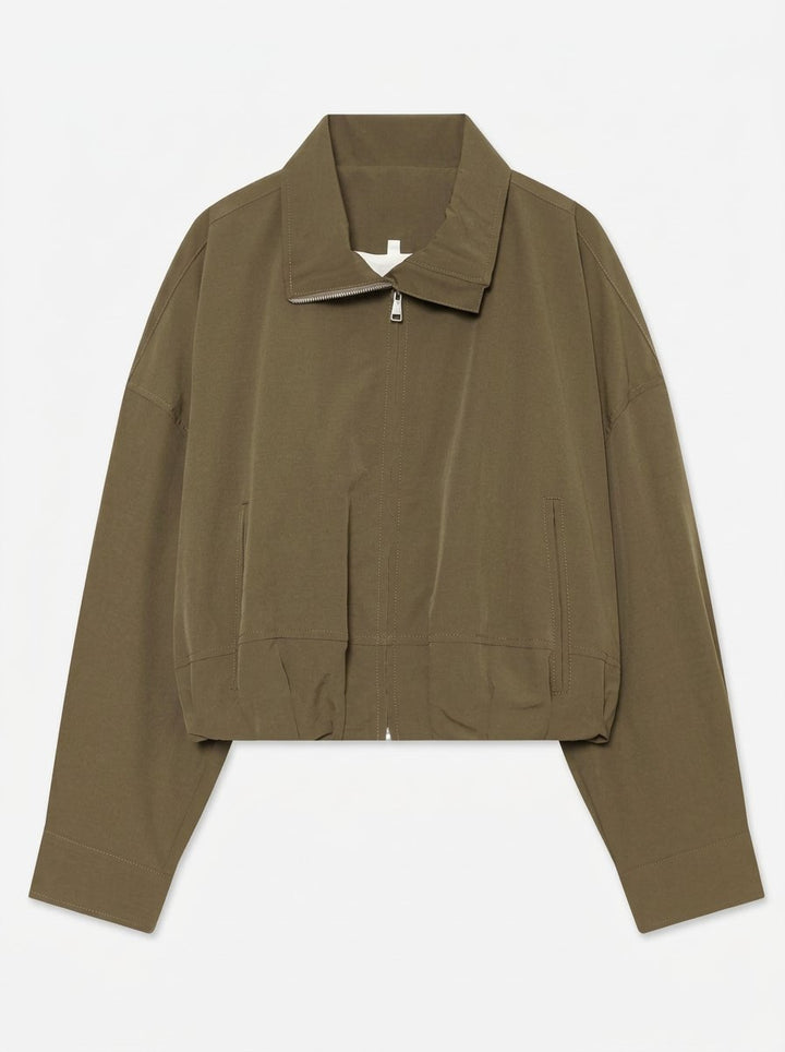Cropped Zip Up Utility Jacket