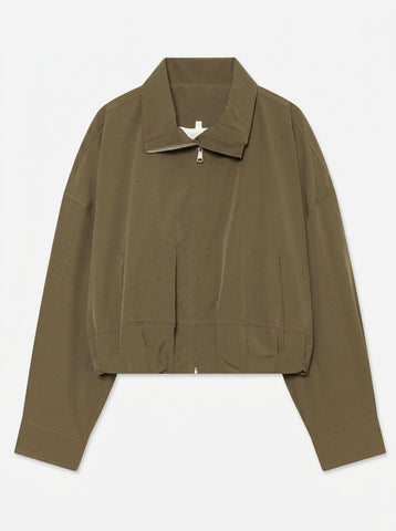 Cropped Zip Up Utility Jacket