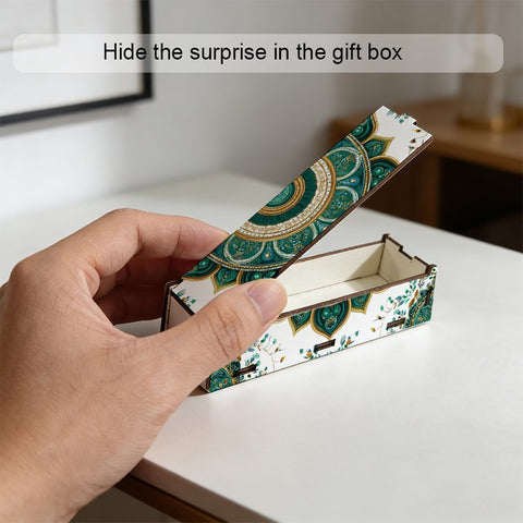 Teal and Gold Mandala Pattern Storage Box