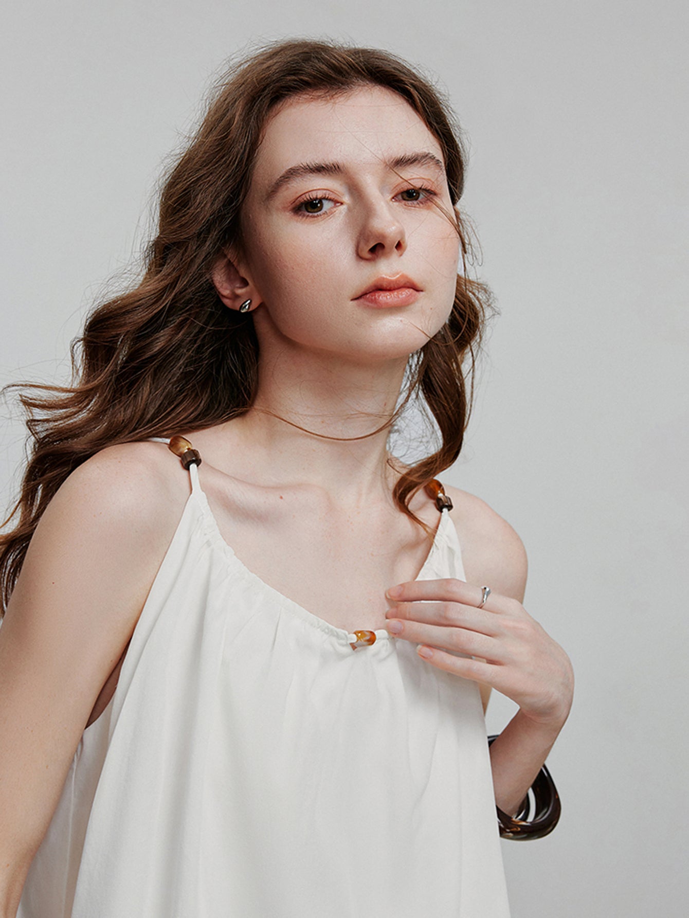 Beaded-Strap Sleeveless Casual Camisole
