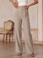 High Waisted Tailored Wide Leg Pants