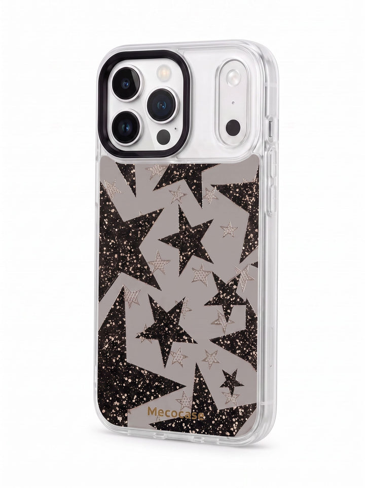 Black Glitter Star Pattern Phone Case