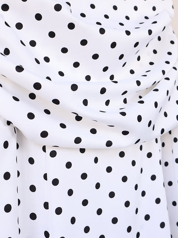 High Waisted Polka Dot Maxi Skirt
