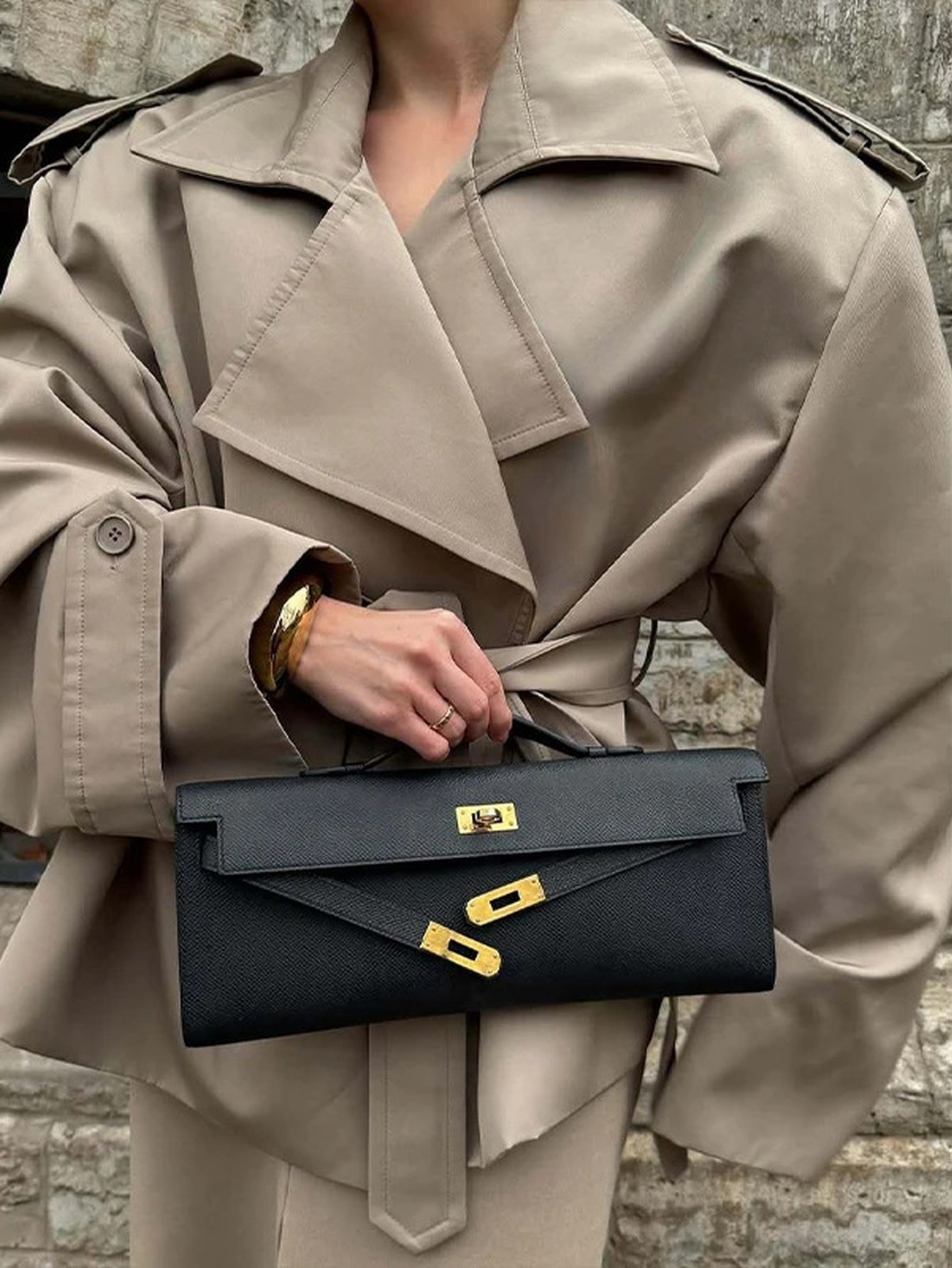 Oversized Belted Cropped Trench Coat