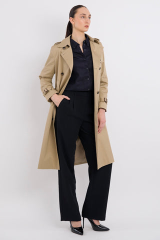 Classic Double Breasted Belted Trench Coat