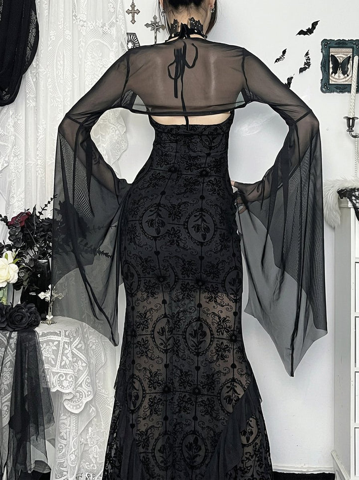 Sheer Bell Sleeve Gothic Bolero Jacket