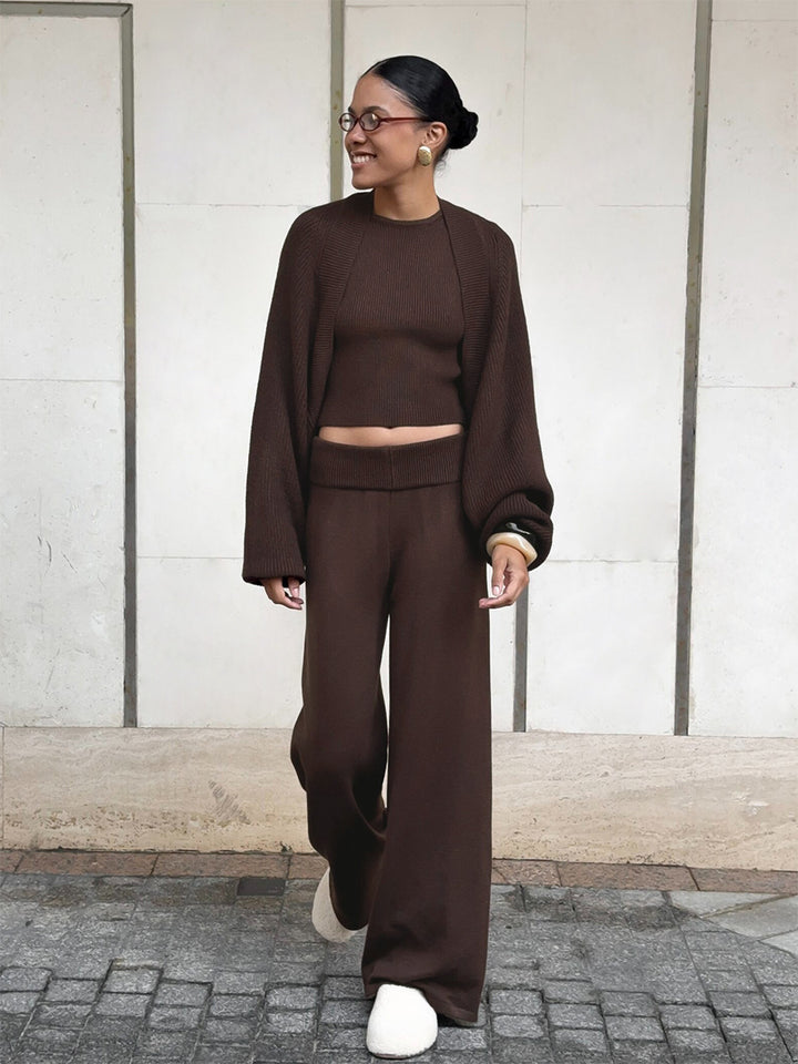 Cozy Sleeveless Crop Knit Set