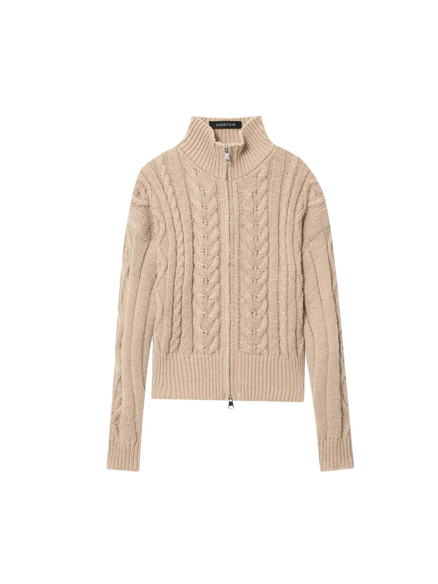 Cozy Cable Knit Zip Cardigan