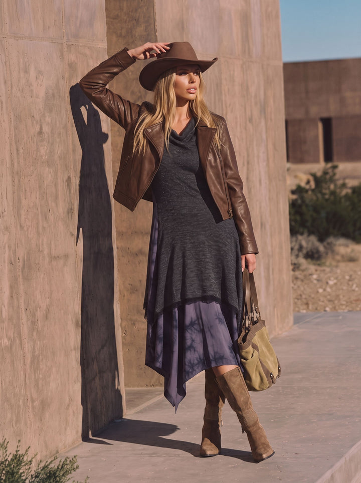 Classic Brown Cropped Faux Leather Jacket