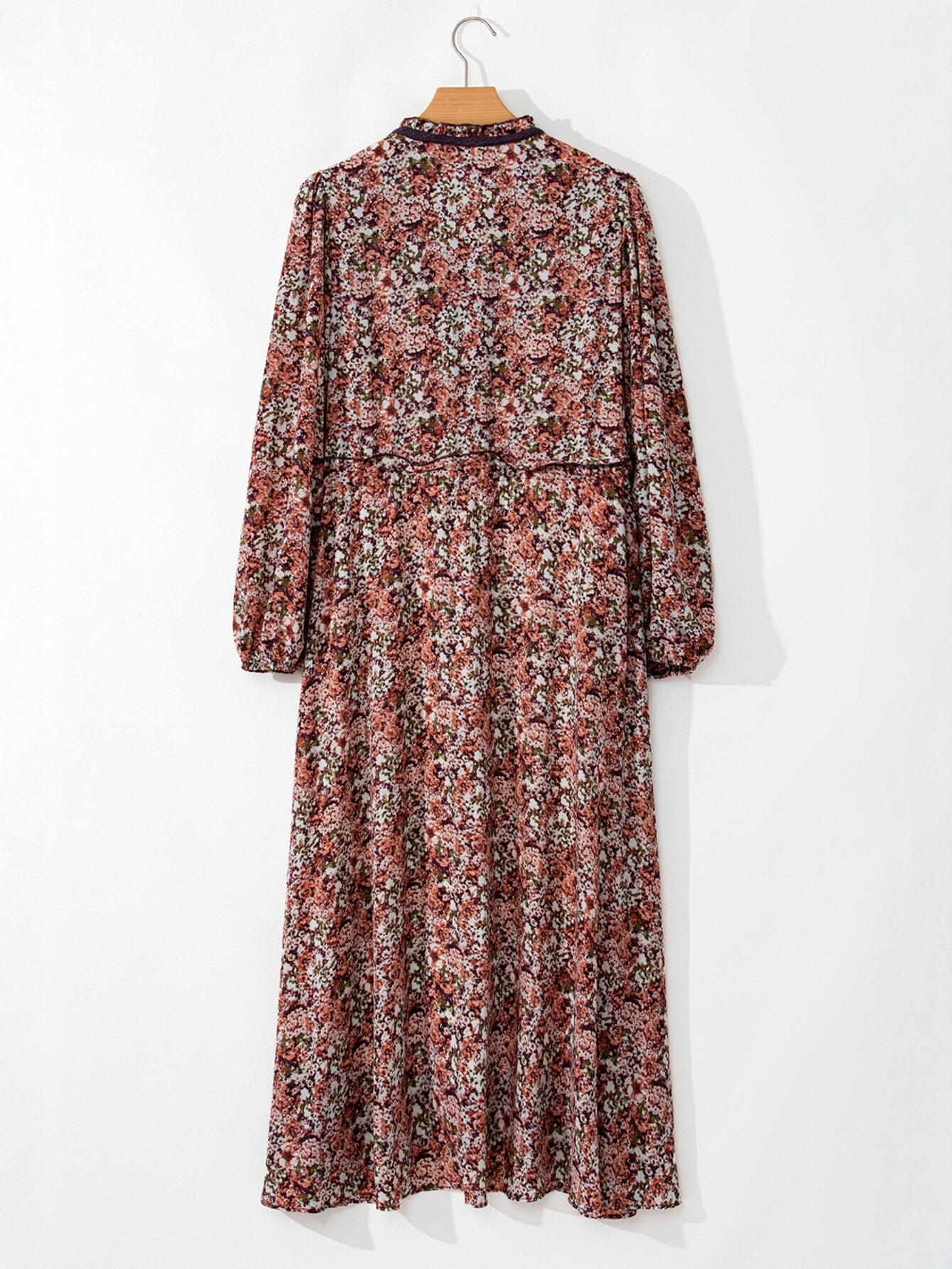 Long Sleeve Floral Print Midi Dress