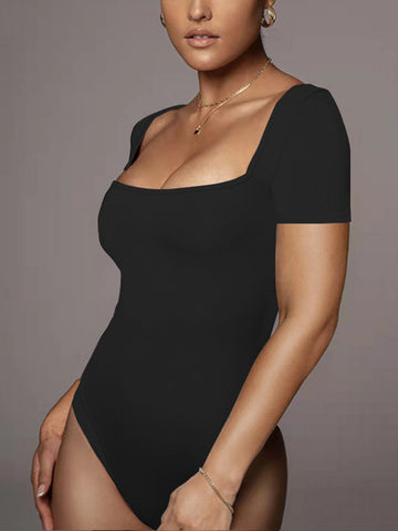 Short Sleeve Square Neck Bodysuit
