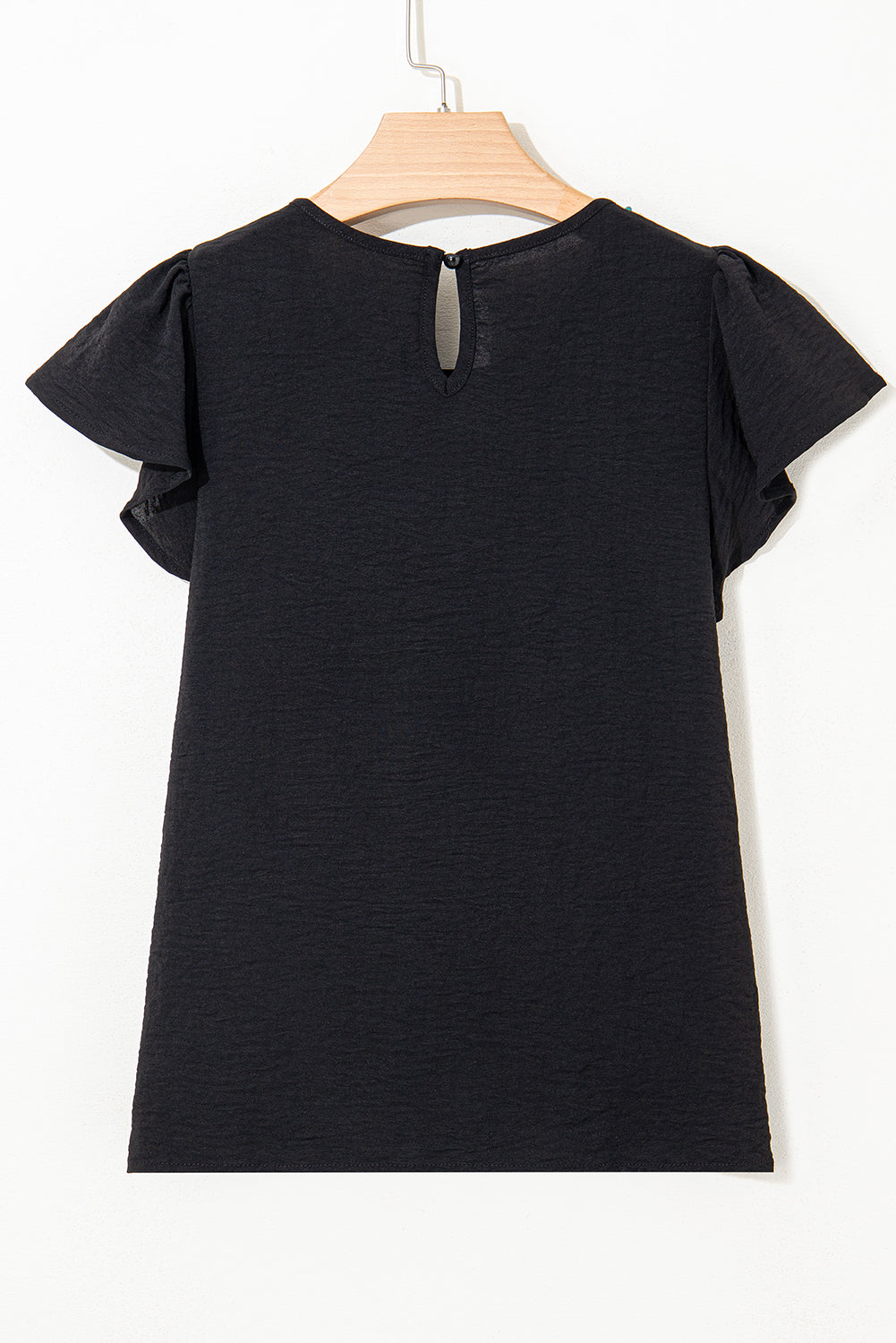 Ruffle Sleeve Textured Blouse