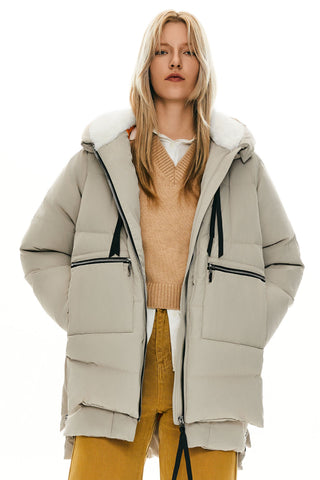 Fleece Lined Hooded Puffer Jacket