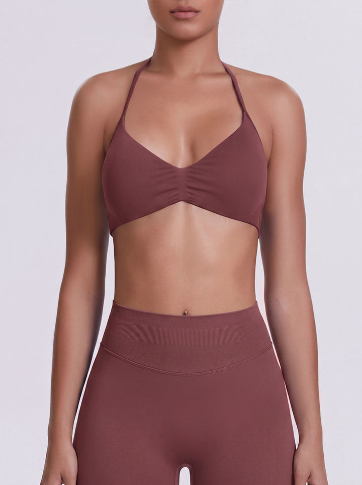 Seamless Halter Neck Sports Bra