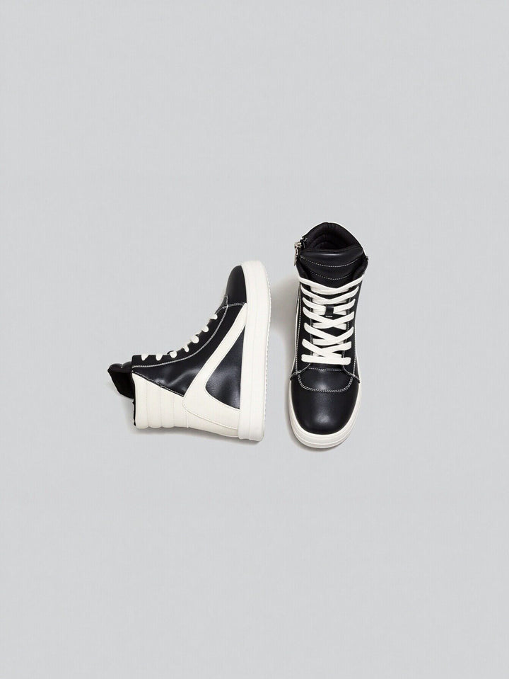 High Top Side Zipper Modern Sneakers