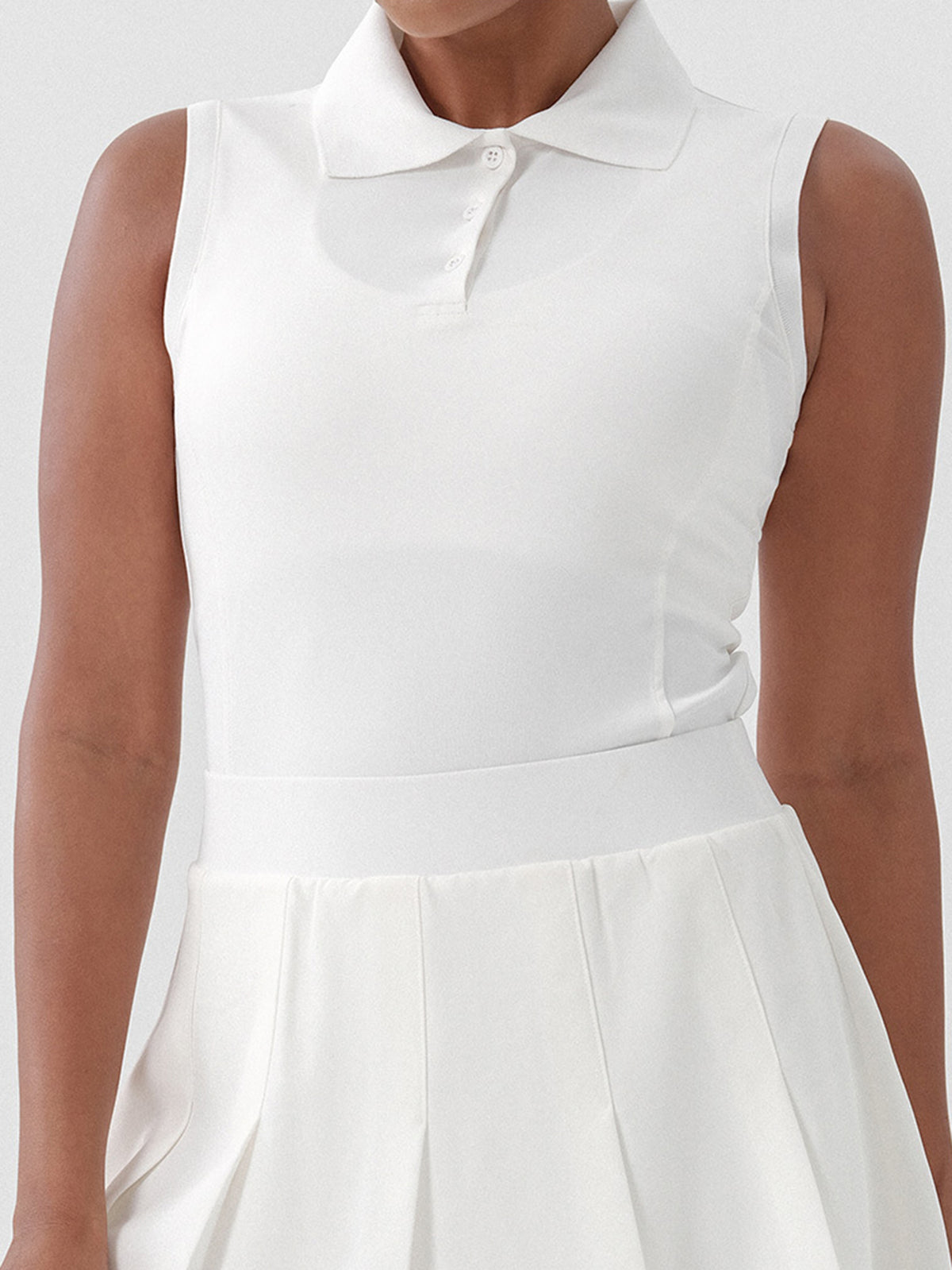 Sleeveless Slim Fit Polo Tank Top