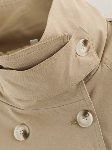Oversized Cropped Double Breasted Trench Coat