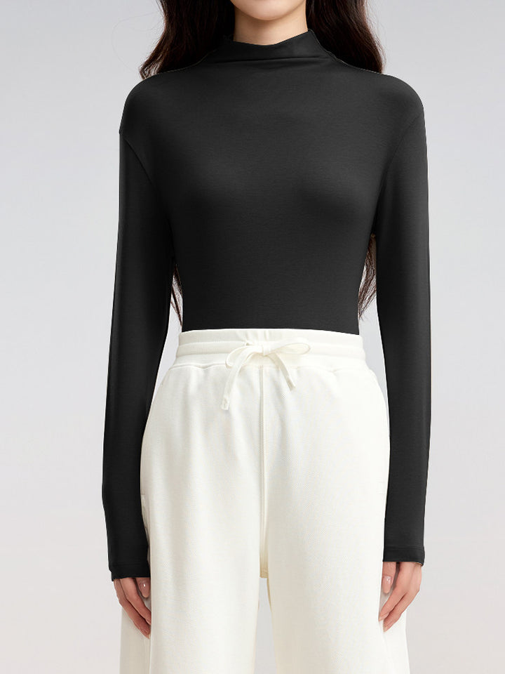Soft Slim Fit Turtleneck Lounge Top