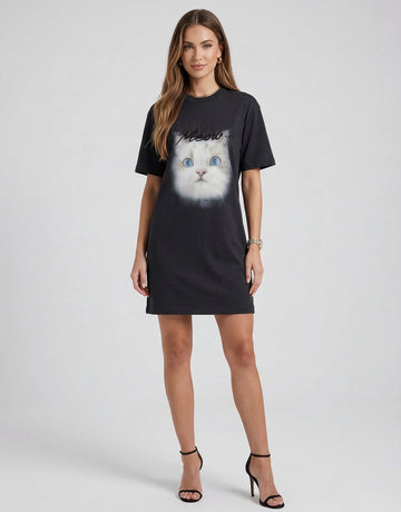 Front Cat T-Shirt Dress