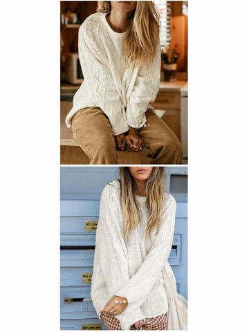 Cozy Cable Knit Pullover Sweater