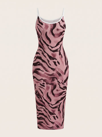 CAPRI Floral Print Sleeveless Bodycon Midi Dress