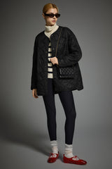 Oversized Quilted Snap Button Puffer Jacket