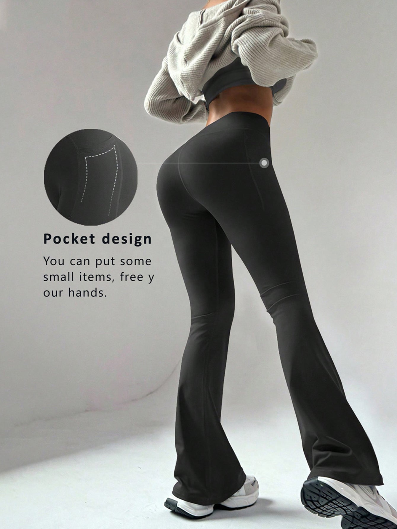 Flared-Leg Tummy-Control Everyday Yoga Pants-Multicolor