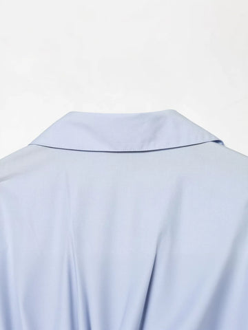 Pleated Waist Button Down Shirt