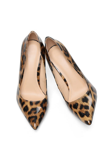 Leopard Print Pointed Toe High Heels