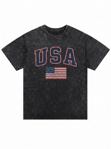 World Cup 2026 Vintage Acid Wash USA Graphic  T-Shirt