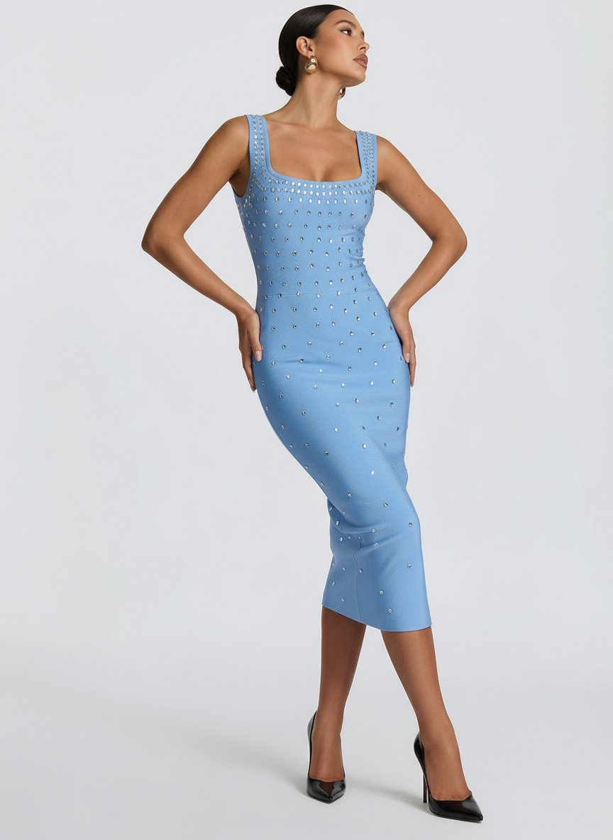 Strapless Sequined Mermaid Maxi Evening Dress
