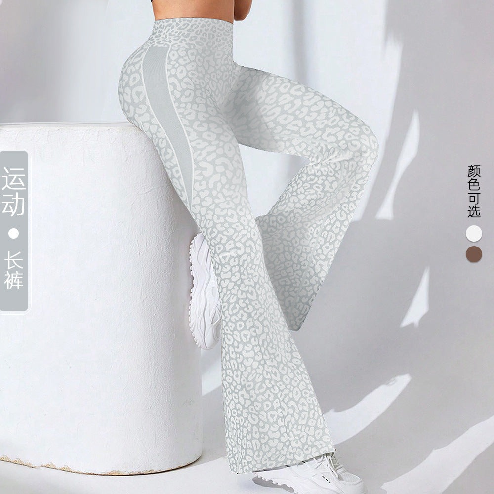 Butt Lifting Leopard Print Yoga Flare Pants