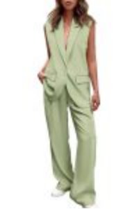 Sleeveless Blazer Tailored Trouser Set