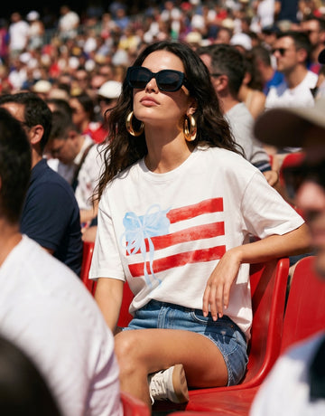 Oversized Graphic Patriotic Bow T-Shirt