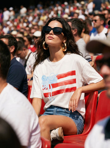 Oversized Graphic Patriotic Bow T-Shirt