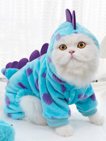 Cozy Fleece Monster Cat Hoodie