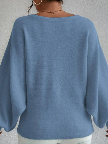 Off Shoulder Abstract Print Pullover Sweater
