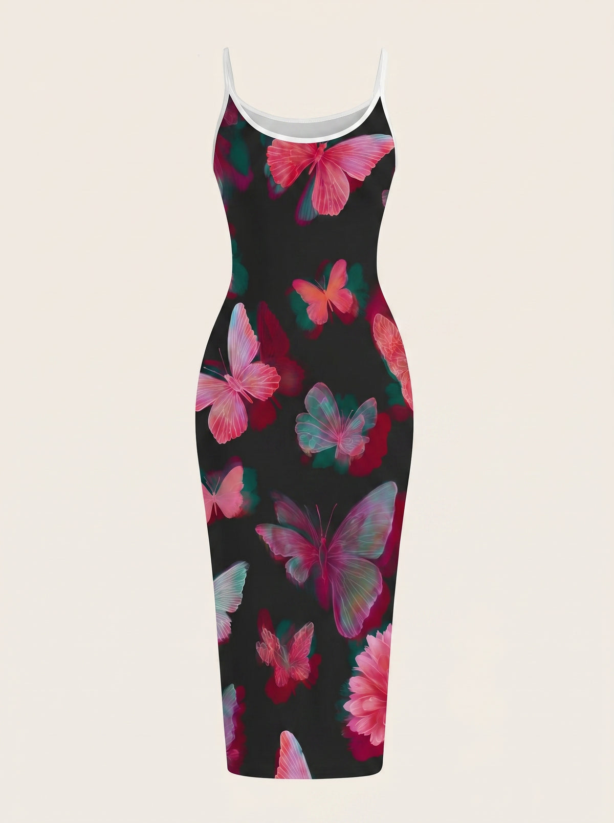 CAPRI Floral Print Sleeveless Bodycon Midi Dress