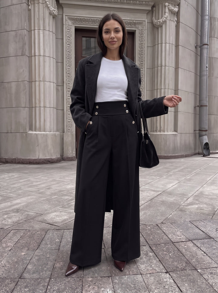 High Waisted Wide Leg Trousers