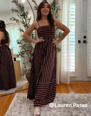 Striped Sleeveless Summer Maxi Dress