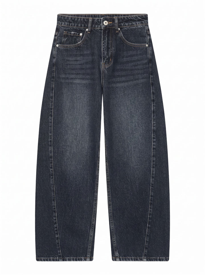 High Waisted Curved Seam Jeans