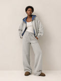Oversized Plaid Lined Zip Up Hoodie