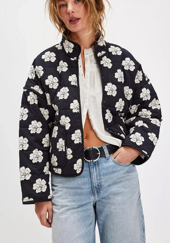 Floral Quilted Lightweight Padded Jacket