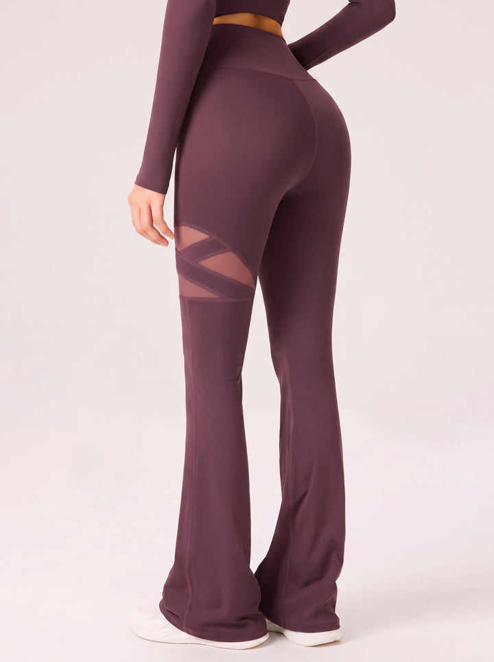 High Waisted Cutout Flare Yoga Pants