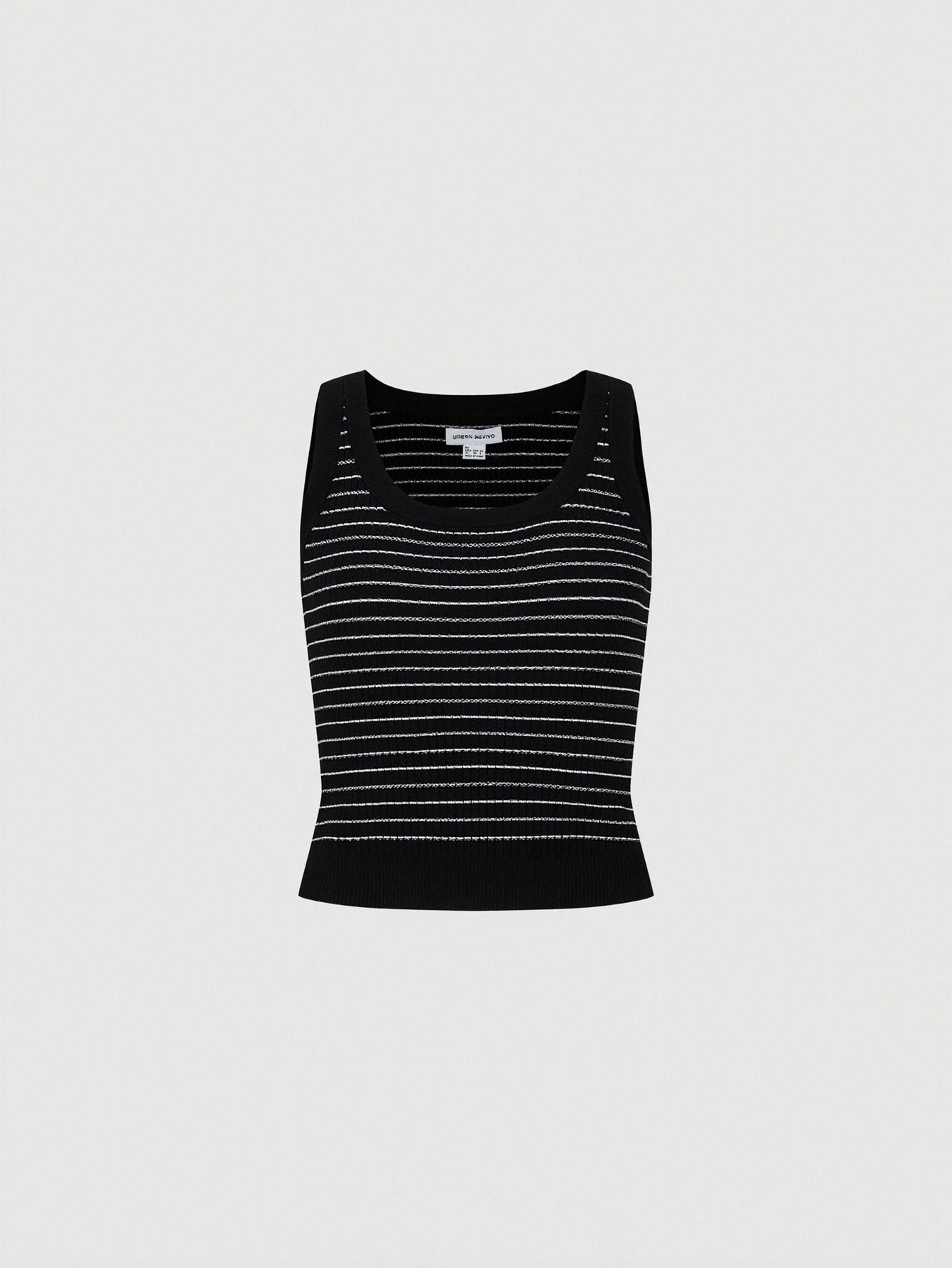 Contrast Striped Sleeveless Knitted T-Shirts