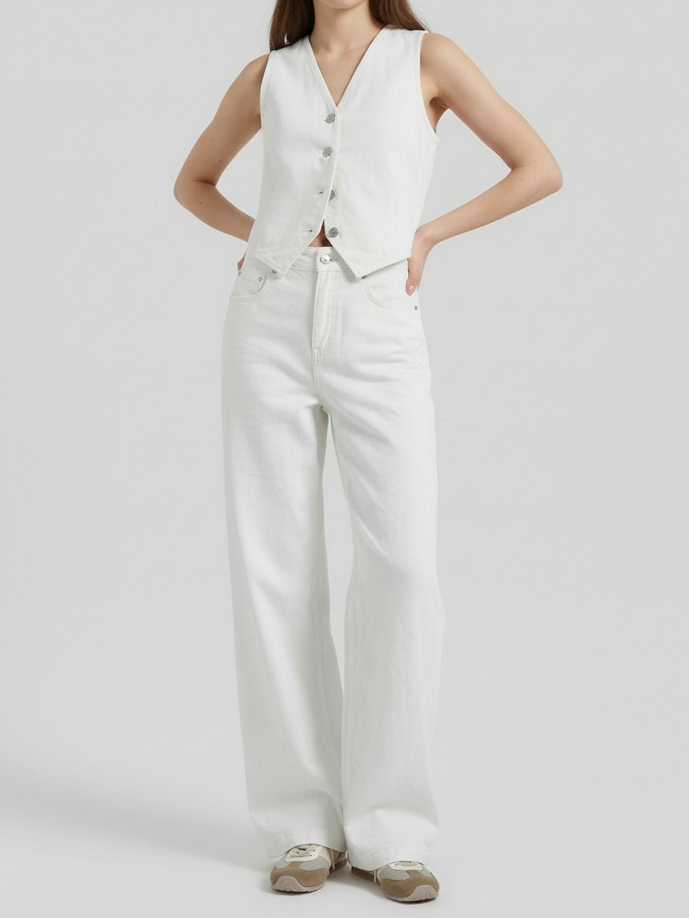 Cotton Linen Straight Jeans